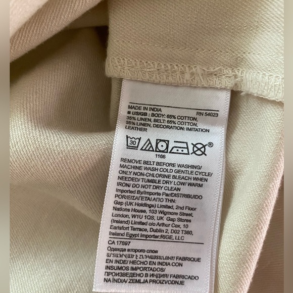 NWOT Gap cotton/linen skirt with a belt  - size 0 - Picture 6 of 11